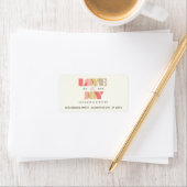 Love and Joy Clear Geo Typography Holiday Wedding Etiket (Insitu)