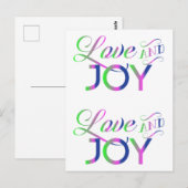 Love and Joy Colorful Briefkaart (Voorkant / Achterkant)