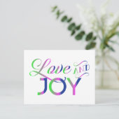 Love and Joy Colorful Briefkaart (Staand voorkant)