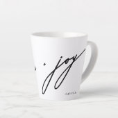 Love and Joy Script Zwarte naam Kerstvakantie Latte Mok (Rechterhoek)