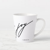 Love and Joy Script Zwarte naam Kerstvakantie Latte Mok (Rechts)