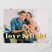Love and Light Bold Typography Hanukkah Photo