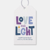 "Love and Light" Hanukkah Label Cadeaulabel (Voorkant)
