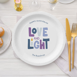 "Love and Light" Hanukkah Label Papieren Bordje