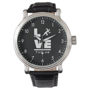 Love and Live Athletics Track and Field Sports Fan Horloge