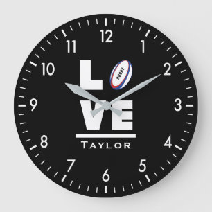 Love and Live Rugby Sports Fan Grote Klok