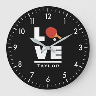 Love and Live Table Tennis Sports Fan Grote Klok