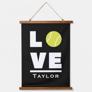 Love and Live Tennis Sports Fan Custom Name Hangend Wandkleed