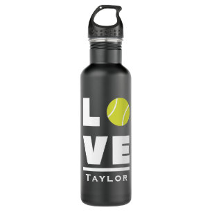 Love and Live Tennis Sports Fan Custom Name Waterfles