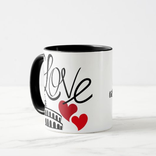 Love and Monument Personalized Mug Mok (Voorkant links)