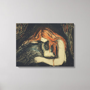Love and Pain (The Vampire) (door Edvard Munch) Canvas Afdruk