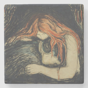 Love and Pain (The Vampire) (door Edvard Munch) Stenen Onderzetter