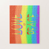 Love and Peace Rainbow Letters Puzzles Legpuzzel (Verticaal)