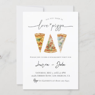 Love and Pizza Engagement Party Kaart