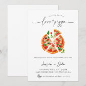 Love and Pizza Engagement Party Kaart (Voorkant / Achterkant)