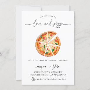 Love and Pizza Engagement Party Kaart