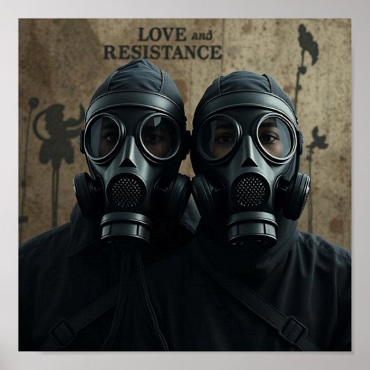 LOVE AND RESISTANCE Contemporary Graphic Poster (Voorkant)