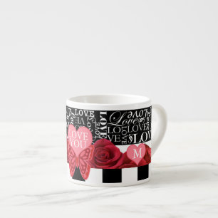 Love and Rozen Blackboard Style Espresso Cup Kop