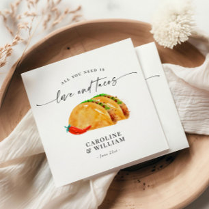 Love and Tacos Rehearsal Dinner Servet