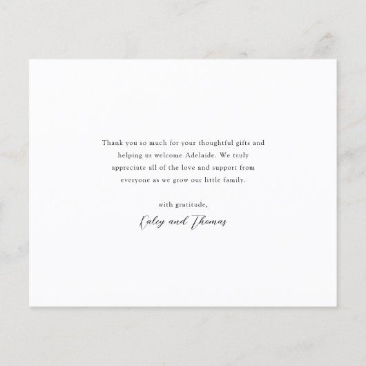 Love and Thanks 3 Photo New Baby Carte de remercie (Dos)