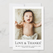 Love and Thanks Baby Photo Faire-part de naissance (Devant)