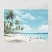 Love and Thanks Beach Wedding Merci Carte postale (Devant)