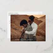 Love and Thanks Foil Mariage Carte postale Merci (Recto/Verso)