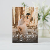 Love and Thanks Mariage Photo Carte de remerciemen (Debout devant)