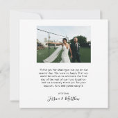 Love and Thanks Navy Script Photo Collage Wedding (Achterkant)