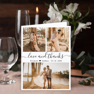 Love and Thanks Photo Collage Mariage Merci