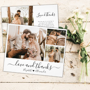 Love and Thanks Photo Mariage Carte de remerciemen