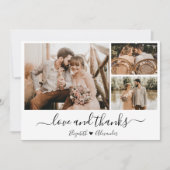 Love and Thanks Photo Mariage Carte de remerciemen (Devant)