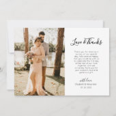 Love and Thanks Photo Mariage Carte de remerciemen (Dos)