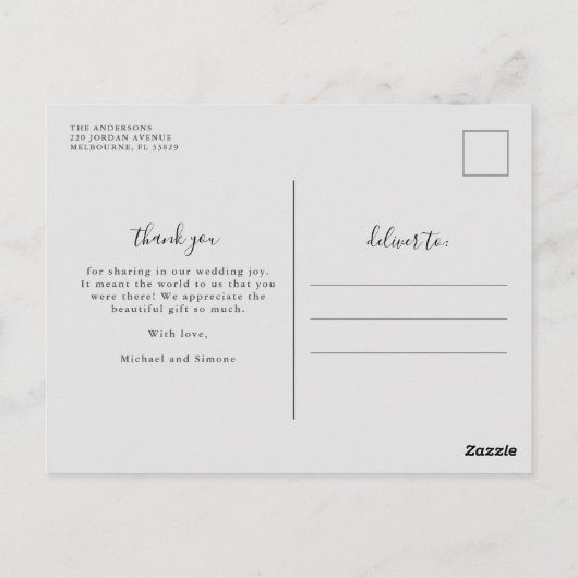 Love and Thanks Photo Mariage Cartes postales Merc (Dos)