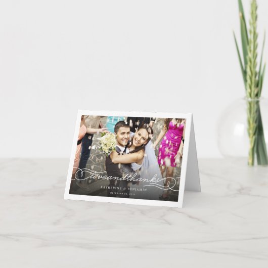 Love And Thanks Script Mariage photo Merci (Devant)