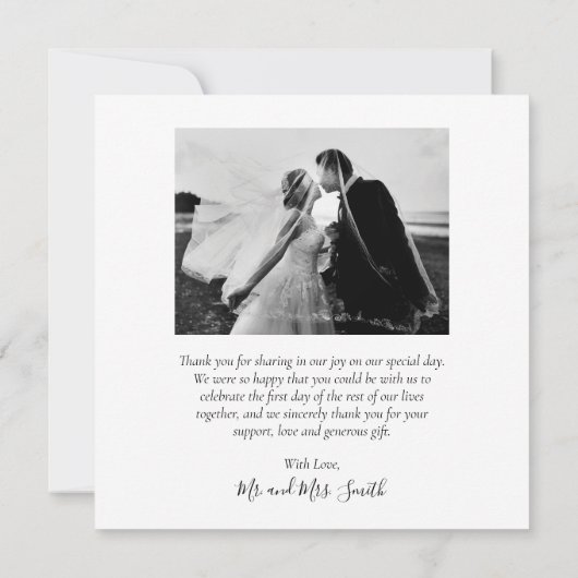 Love and Thanks Script Mariage Photo Merci Car (Dos)