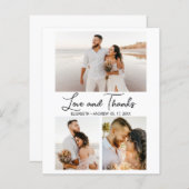 Love and Thanks Script Photo Collage Carte Budget (Devant / Derrière)