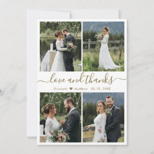 Love and Thanks Script Photo Collage Mariage Merci