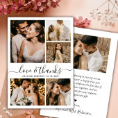 Love and Thanks Script Photo Collage Mariage Merci