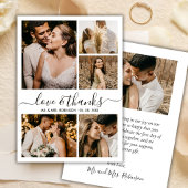 Love and Thanks Script Photo Collage Mariage Merci