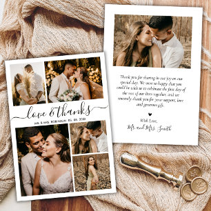 Love and Thanks Script Photo Collage Mariage Merci