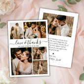 Love and Thanks Script Photo Collage Mariage Merci