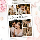 Love and Thanks Script Photo Collage Mariage Merci