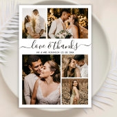 Love and Thanks Script Photo Collage Mariage Merci
