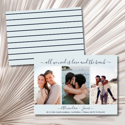 Love and the Beach 3 Photo Wedding Save the Date