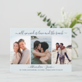 Love and the Beach 3 Photo Wedding Save the Date (Debout devant)