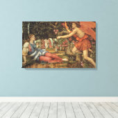 Love and the Maiden by John Stanhope Canvas Afdruk (Insitu (Houten vloer))