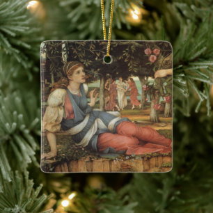 Love and the Maiden by John Stanhope Keramisch Ornament