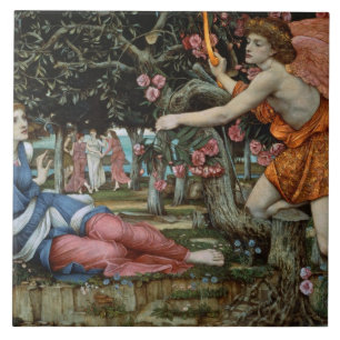 Love and the Maiden (oil on canvas) Tegeltje