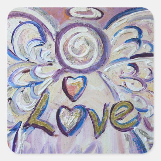 Love Angel Inspirerend Word Art Decal Stickers (Voorkant)